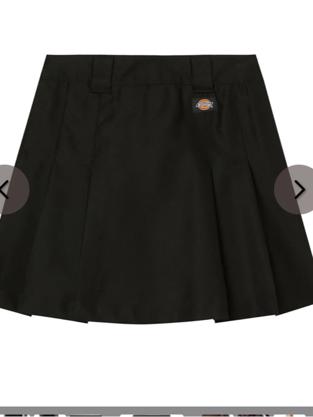 Dickies Black Pleated Skirt with Logo - Picture 4 of 11